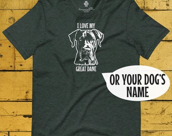 Great Dane Shirt, Gift For Dog Owner, Dog Portrait Shirt, Custom Dog Mom Gift, Dog Dad Gift, Dog Lovers Gifts, Custom Pet Gifts