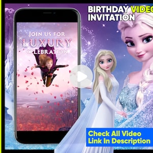 Frozen Elsa video-verjaardagsuitnodiging - Elsa Invitation - Elsa geanimeerde uitnodiging, Elsa Frozen geanimeerde video-uitnodiging, prinses Elsa Digital