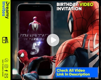 Spiderman Birthday Invitation Video - Perfect for Spider-Man Kids Birthday Party it's Animated Invite for WhatsApp or Text Messages ETC..