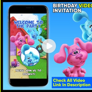 blues clue birthday Video Invitation, first birthday video invitation, second birthday video invitation, Digital, Invite, video