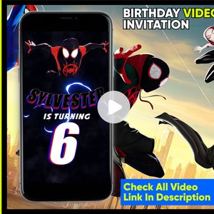 Video Invitation, Spiderman Birthday Video Invite, Spider-Man Theme, Kids Birthday, Animation Invite, across the spider-verse
