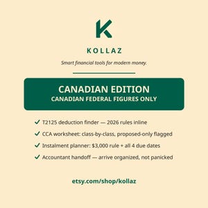 2026 Self-Employed Tax Filing Planner (Canadian Edition) | T2125 Deduction Finder, Instalment Planner & Accountant Handoff image 6