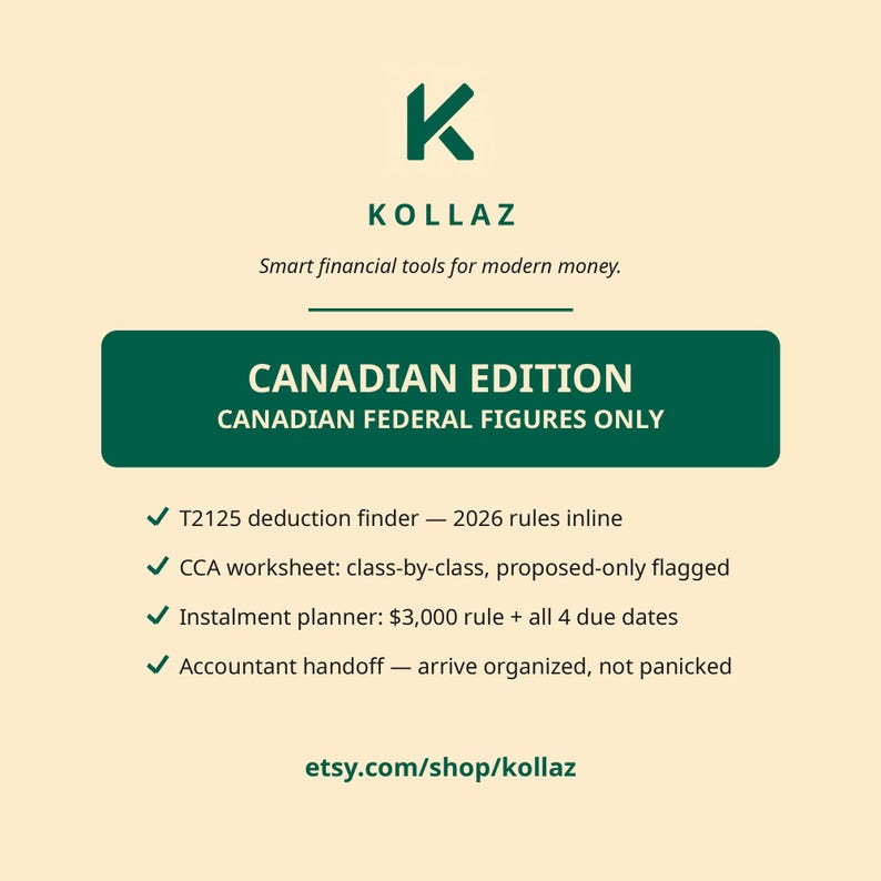 2026 Self-Employed Tax Filing Planner (Canadian Edition) | T2125 Deduction Finder, Instalment Planner & Accountant Handoff image 6