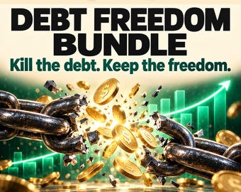 BUNDLE Debt Freedom - Debt Payoff Calculator Spreadsheet, Debt Vs Invest & Impulse Spending Tracker Spreadsheets