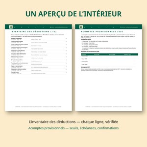 Planificateur fiscal 2026 travailleur autonome Québec | TP-80 + T2125, acomptes provisionnels, dossier comptable | PDF remplissable image 3