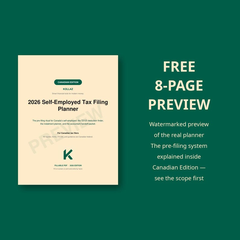 2026 Self-Employed Tax Filing Planner (Canadian Edition) | T2125 Deduction Finder, Instalment Planner & Accountant Handoff image 5
