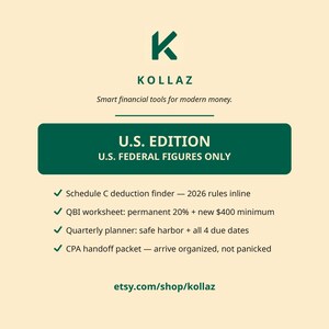 2026 Self-Employed Tax Filing Planner (U.S. Edition) | Schedule C Deduction Finder, Quarterly Planner & CPA Handoff Packet zdjęcie 6