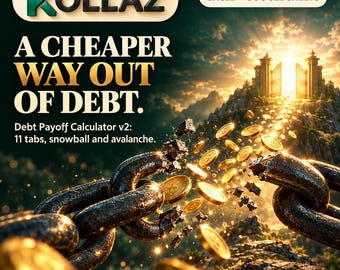 Debt Payoff Spreadsheet | Snowball, Avalanche, Windfall Simulator | Excel + Google Sheets