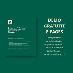 Planificateur fiscal 2026 travailleur autonome Québec | TP-80 + T2125, acomptes provisionnels, dossier comptable | PDF remplissable image 5