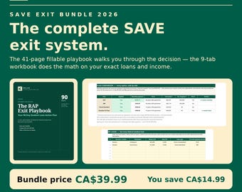 SAVE Exit Bundle 2026 US — Student Loan Repayment Playbook + Planner | RAP vs Ibr Plan Comparison, Excel + Pdf