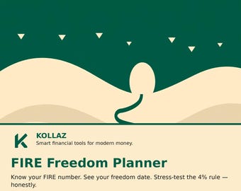 FIRE Calculator Spreadsheet — Financial Independence Retire Early Planner, 4% Rule Withdrawal & Savings Rate Planner, Excel Download