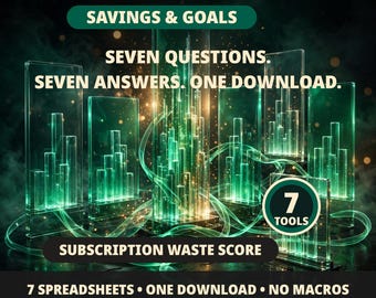 BUNDLE Essential Money Toolkit - 7 Personal Finance Spreadsheets: Emergency Fund, Budget, Debt Vs Invest, Coast FIRE, Tax Planner Excel
