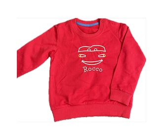Personalized Lightning McQueen Embroidered Cotton Sweatshirt