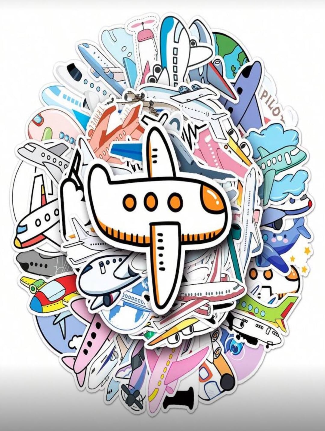 Airplane Sticker Post Airplane Stickers for Pilot Student, Travel, Scrapbooking: Waterproof ...