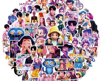 K-Pop Demon Hunters inspired Stickers, 50 Waterproof Vinyl Decals