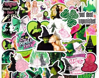Wicked inspired Stickers, 50 Waterproof Vinyl Decals