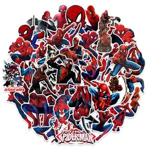 Pegatinas de Spiderman, 50 calcomanías de vinilo impermeables