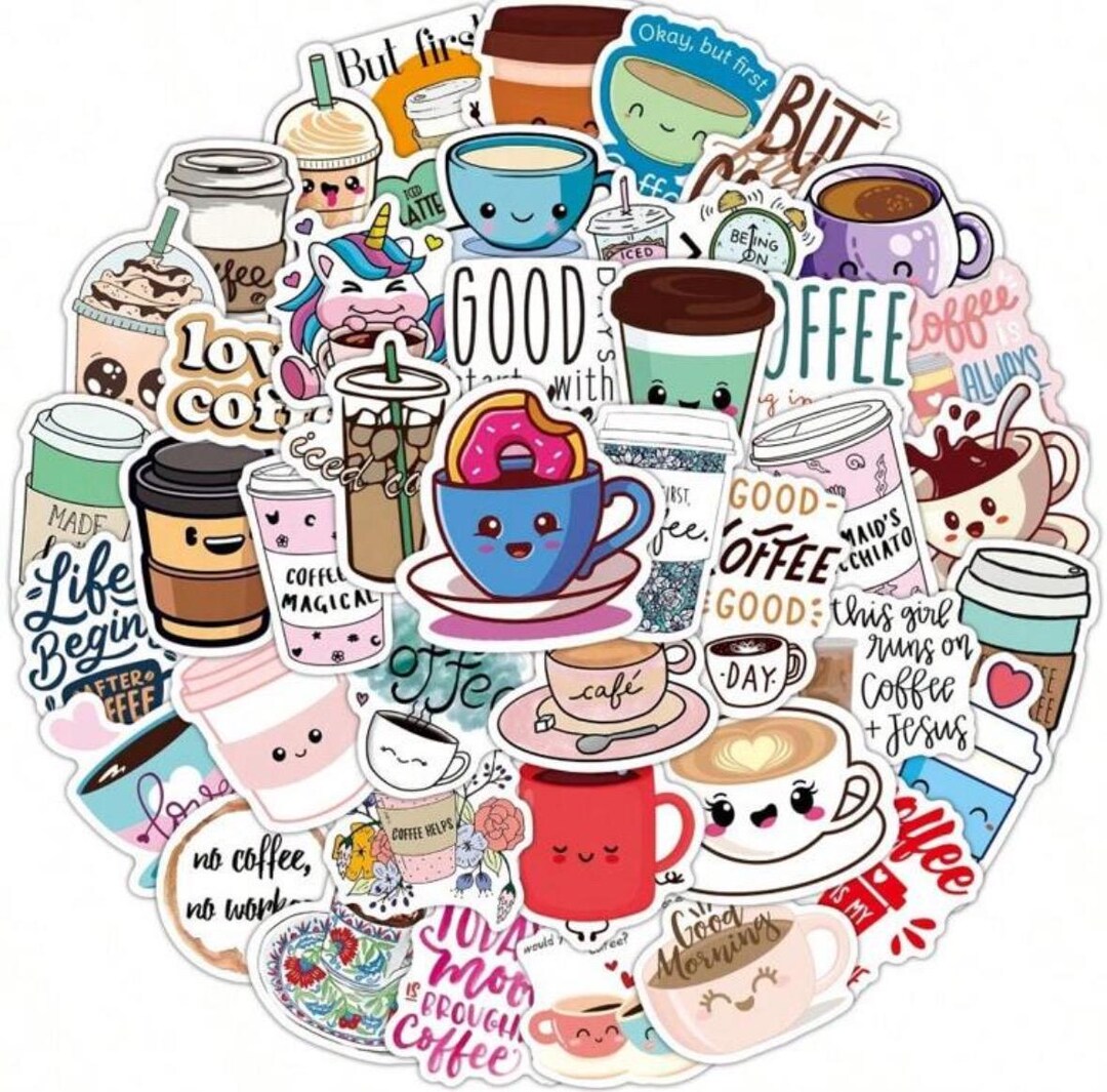 Coffee Lovers Stickers | Coffee Decal for Mug | Coffee Shop Bakery Gift ...