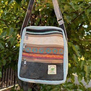 Eco-Friendly Hemp Crossbody Bag - Handcrafted, Stylish Vegan Fashion - Ready to Ship
