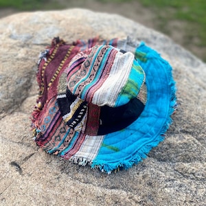 Himalayan Hemp Sun Hat: Patchwork Beach Panama Style