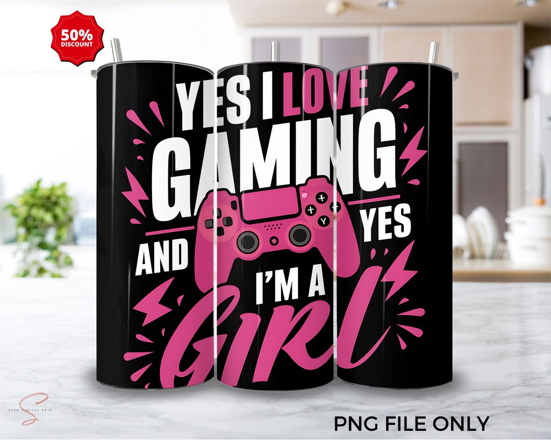 Girl Gamer Tumbler Wrap, Gamer Girl Tumbler Wrap Png, Game Controller ...