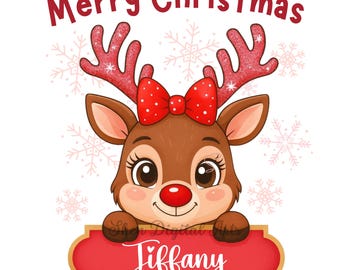 クリスマスカスタムネームPNG、トナカイのクリスマスカスタマイズコーヒーマグPNG、クリスマス編集可能な昇華プリント、マグシャツ用クリスマスプリントデジタル