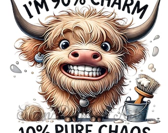 Funny Highland Cow Png, Western Highland Cow Coffee Mug Png, Baby cow Sublimation Design, Trendy Calf Prints, Baby Cow PNG, digital download