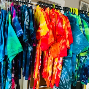 Colorful hand-made Tie Dye Polos for kids ages  4-12
