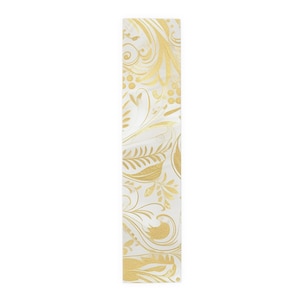 Elegant Gold Floral Table Runner | Cotton & Poly Decor for Weddings, Parties, Home, Special Occasions, Dining