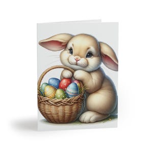 Lindas tarjetas de felicitación de Pascua con conejitos: paquete de 8, 16 y 24, deseos de primavera, tarjetas de Pascua, cumpleaños para niños, ilustraciones únicas, alegría festiva