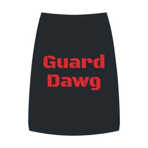 Funny Pet Tank Top - &quot;Guard Dawg&quot; - Dog Apparel, Puppy Gift, Pet Fashion, Cute Dog Clothing, Summer Wear