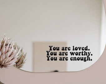 You Are Loved Mirror Decal - Trendy Retro Vinyl Sticker