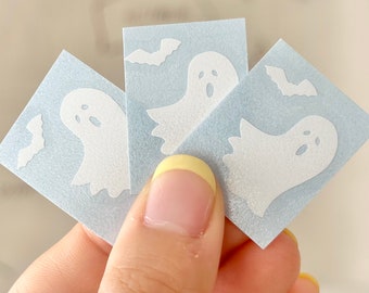 Halloween Ghost Vinyl Decal Set, Spooky Car Mirror Stickers