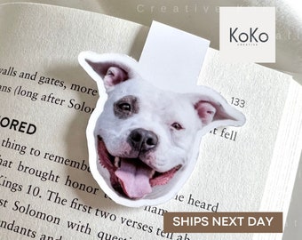 Custom Pet Bookmark Personalized Dog Magnetic Bookmark Dog Lover Gift Christmas Gift