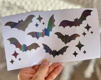 Holographic Bat Decal Sheet, Spooky Halloween Stickers