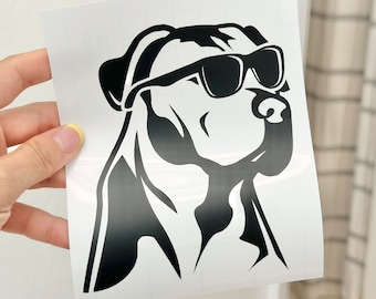 Funny Dog with Sunglasses Car Decal