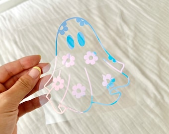 Cute Ghost Daisy Car Decal, Halloween Vinyl Sticker