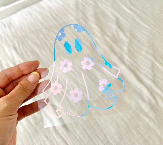 Cute Ghost Daisy Car Decal, Halloween Vinyl Sticker