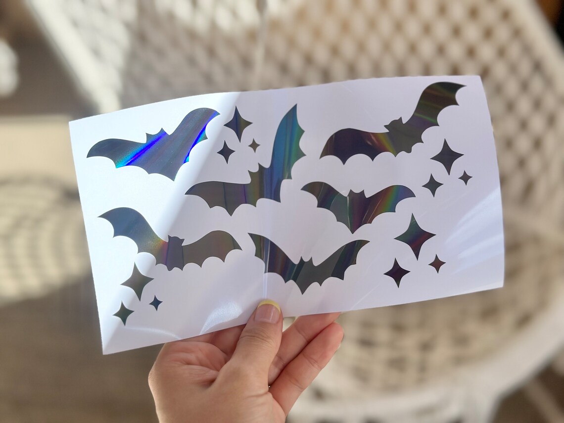 Holographic Bat Decal Sheet, Spooky Halloween Stickers - Etsy