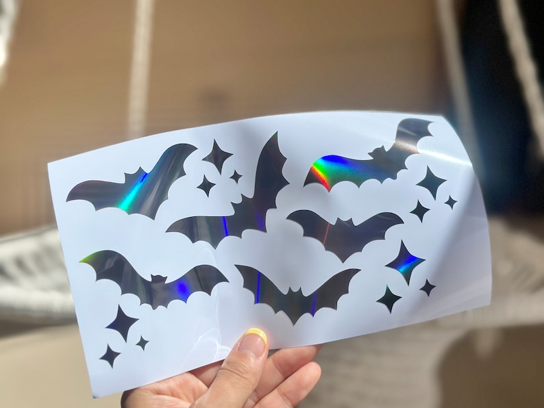 Holographic Bat Decal Sheet, Spooky Halloween Stickers - Etsy