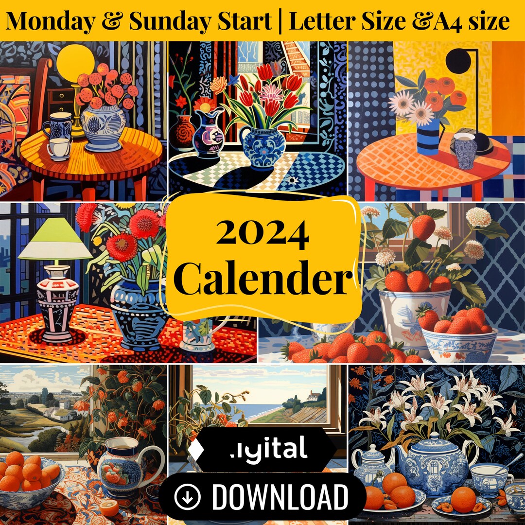 2024 calendar printable digital printable monthly 2024 calendar with 