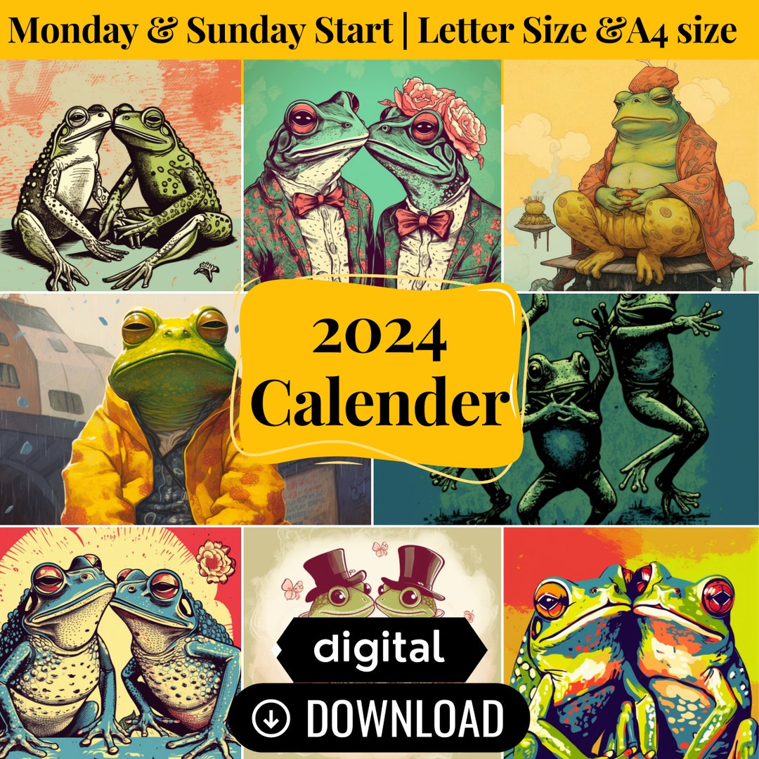 2024 calendar digital printable monthly 2024 calendar with etsy