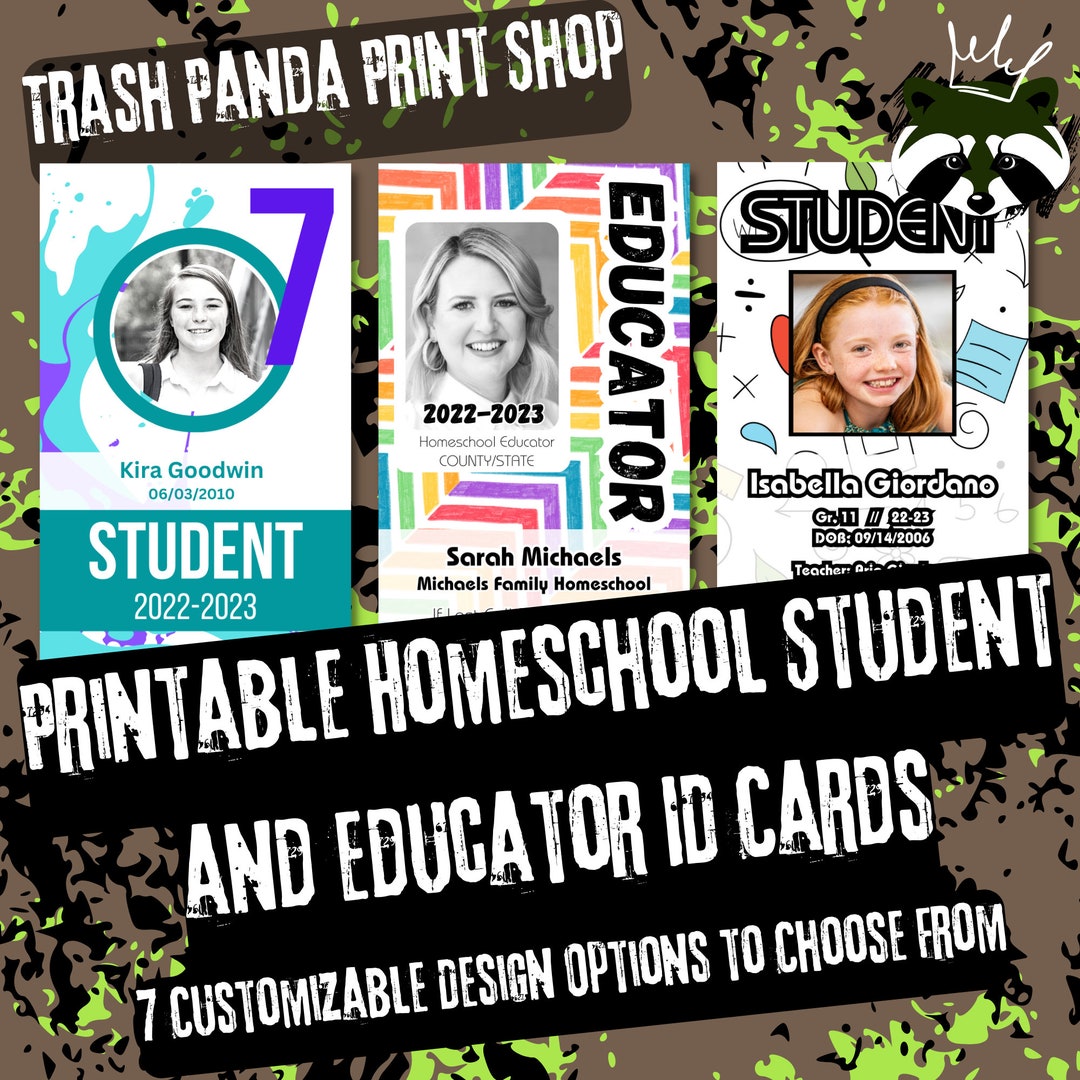 PRINTABLE Homeschool Student ID Educator ID Customizable - Etsy
