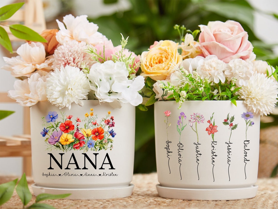 Personalized Garden Plant Pot Custom Flower Pot Grandma Flower Etsy