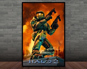 Halo 2 Movie Poster Classic Film, Wandkunst, Raumdekor, Wohnkultur, Kunst Poster Geschenke, Poster benutzerdefinierte Leinwanddruck