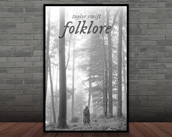 Taylor Swift Folklore Album Poster, Wall Art, Room Decor, Home Decor, Poster Gifts, Poster custom Canvas printing