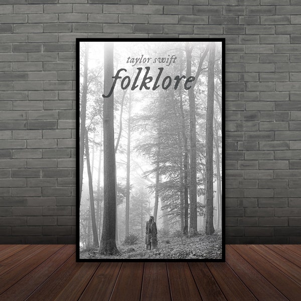 Taylor Swift Folklore Album Poster, Wall Art, Room Decor, Home Decor, Poster Gifts, Poster custom Canvas printing