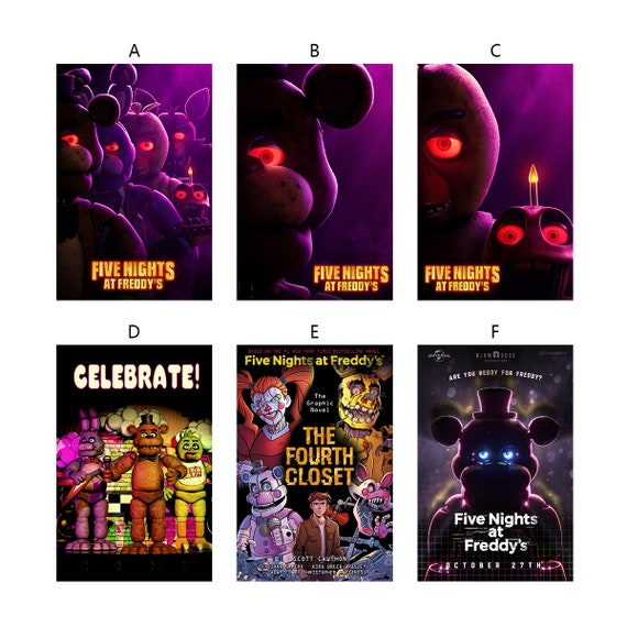 NEW Five Nights at Freddy's Movie Poster Gaming FNAF 2023 Movie Art Poster  USA, freddy's menu 