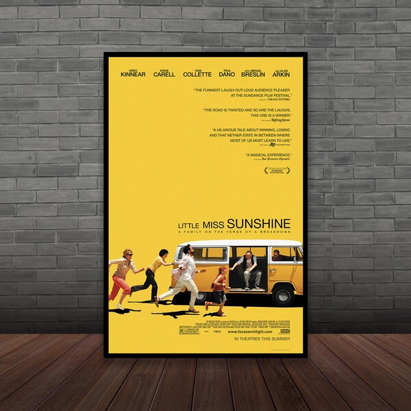 Little Miss Sunshine, affiche de film, film classique, oeuvre d'art mural, décoration de chambre, décoration d'intérieur, cadeaux de poster d'art, impression sur toile d'affiche personnalisée