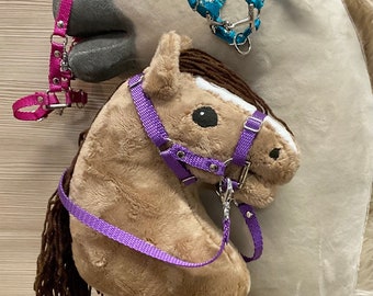 Adjustable bridle with bit for Hobby Horse foals with reins, suitable for VERY SMALL foal size